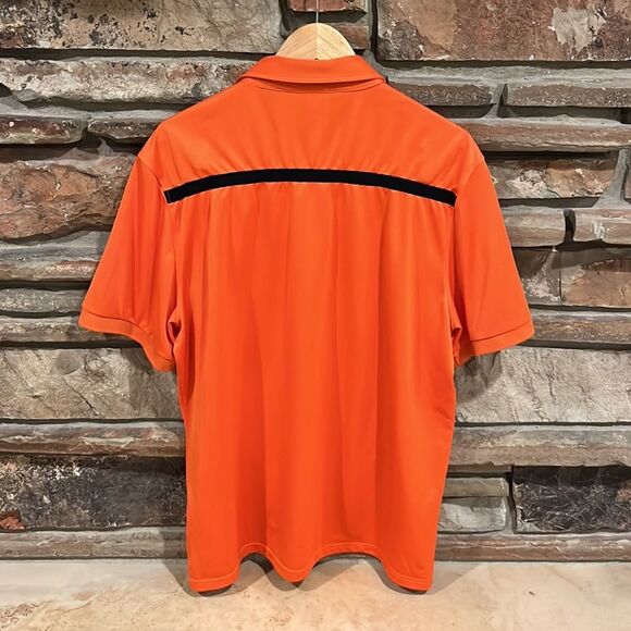 J. Lindeberg Orange and Black Golf Polo - Picture 6 of 8